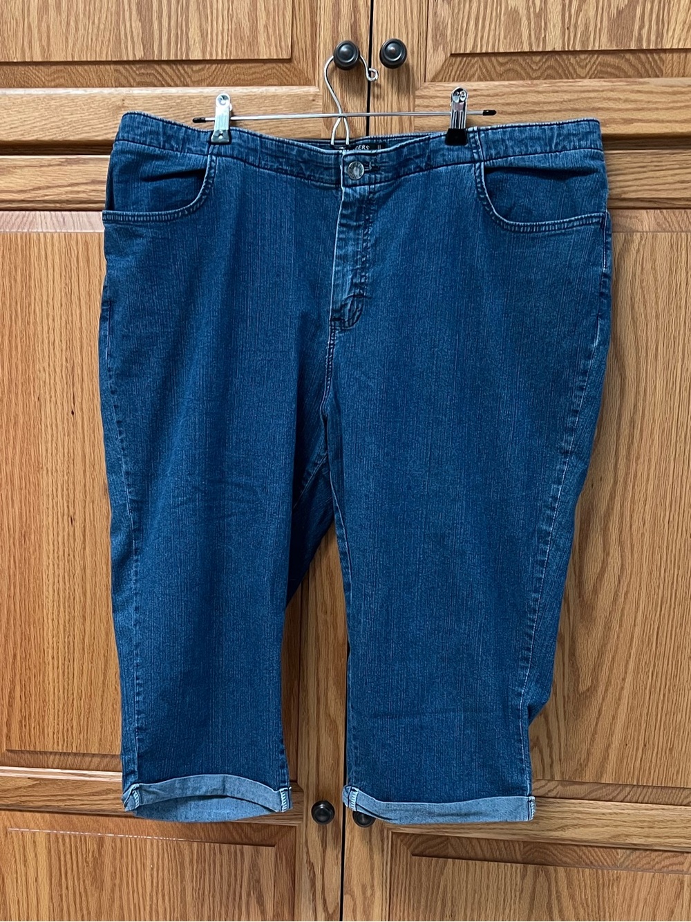 Riders by Lee Women’s Dark Blue Denim Capri Jeans, GUC, Size 20W